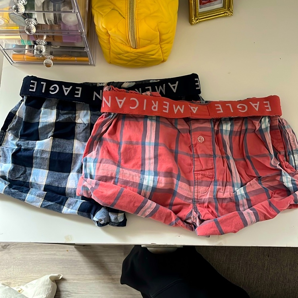 american eagle boxer shorts red and blue